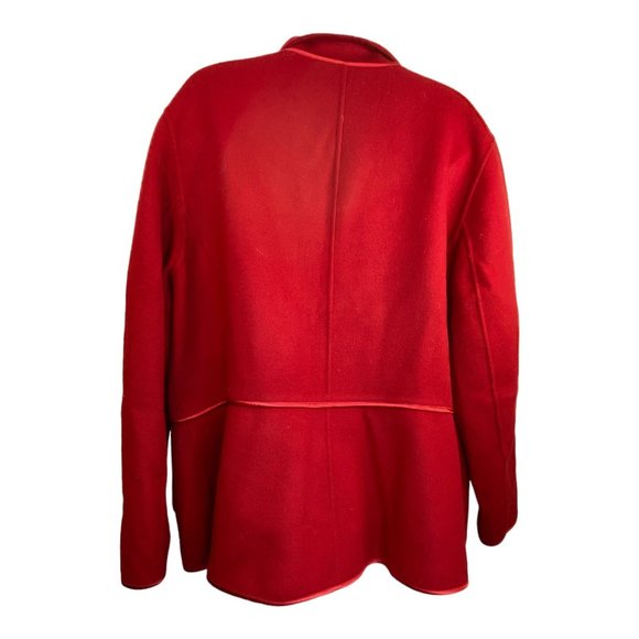 Talbots Red Wool 20W Jacket Blazer Satin Trim Festive Holiday - Picture 7 of 13